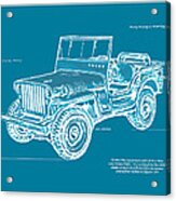 Us Army Jeep In World War 2 Art Sketch Poster-2 Acrylic Print