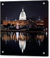 Us Capitol Building And Reflecting Pool Acrylic Print