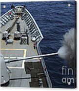 Uss Philippine Sea Fires Its Mk 45 Acrylic Print