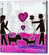 Valentine Dogs #1 Acrylic Print