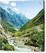 Valley Of River Ganga In Himalyas Mountain Acrylic Print