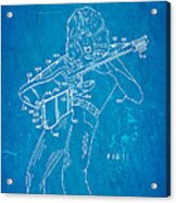 Van Halen Instrument Support Patent Art 1987 Blueprint Acrylic Print
