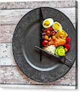 Variety Of Food On Round Plate, Intermittent Fasting Acrylic Print
