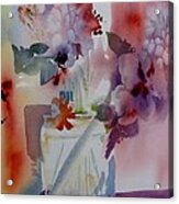 Vase Of Flowers Sitting In The Window Acrylic Print