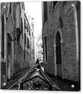 Venice Gondola Black And White Acrylic Print