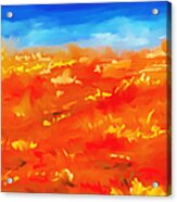 Vibrant Desert Abstract Landscape Painting Acrylic Print