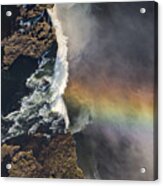 Victoria Falls And Rainbow Zimbabwe Acrylic Print