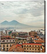 View Of Mount Vesuvius Over Naples Acrylic Print