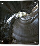 View Up To The Sky From Inside A Cave Acrylic Print