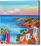 Village Along The Amalfi Coast Acrylic Print