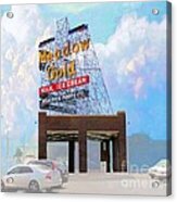 Vintage Meadow Gold Sign Acrylic Print