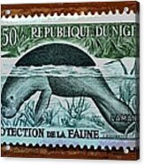 Vintage Republic Of Niger Stamp Acrylic Print