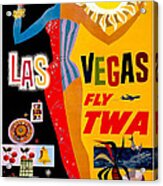Vintage Twa Las Vegas Travel Poster Acrylic Print