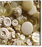 Vintage White Buttons Acrylic Print