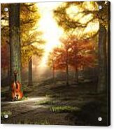 Violin In Autumnal Park Acrylic Print