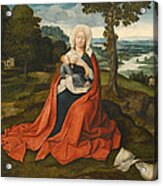 Virgin And Child Seated Before An Extensive Landscape Acrylic Print
