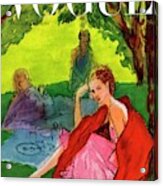 Vogue Cover Featuring A Woman Having A Picnic Acrylic Print