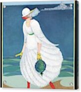 Vogue Cover Featuring Woman At A Beach Acrylic Print