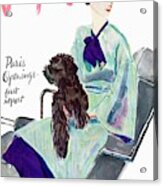 Vogue Cover Illustration Of A Woman With Dog Acrylic Print