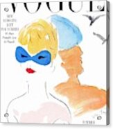 Vogue Cover Illustration Of Two Women Standing Acrylic Print