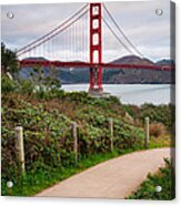 Walking To The Golden Gate Bridge - California Acrylic Print