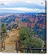 Walkway Out On Point Imperial At 8803 Feet On North Rim Of Grand Canyon National Park-arizona Acrylic Print