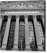 Wall Street New York Stock Exchange Nyse Bw Acrylic Print