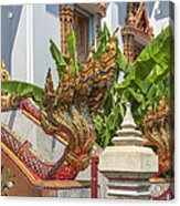 Wat Dokmai Phra Ubosot Stair Naga Dthb1783 Acrylic Print