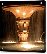 Water Fountain At Night Acrylic Print