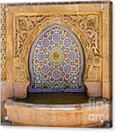 Water Fountain Mausoleum Of Mohammed V Opposite Hassan Tower Rabat Morocco Acrylic Print