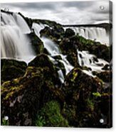 Waterfall Pouring Over Rock Formations Acrylic Print