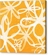 Waterflowers- Orange And White Acrylic Print