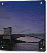 Waterway Bridge At Dusk Acrylic Print