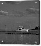 Waterway In Black And White Acrylic Print