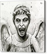 Weeping Angel Watercolor - Don't Blink Acrylic Print