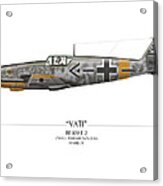 Werner Molders Messerschmitt Bf-109 - White Background Acrylic Print