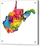 West Virginia Map Acrylic Print