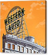 Western Auto Sign Artistic Sky Acrylic Print