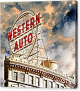 Western Auto Sign Downtown Kansas City 2 Acrylic Print