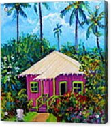 Whimsical Pink Cottage Acrylic Print