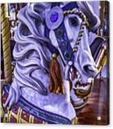 White Carrousel Horse Acrylic Print