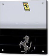 White Ferrari-emblem And Gril Acrylic Print