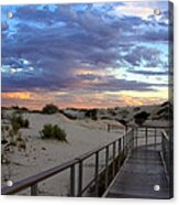 White Sands Boardwalk At Sunset Acrylic Print