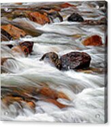 White Water And Rocks Acrylic Print