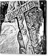 Winchester Tombstone In Black And White Acrylic Print