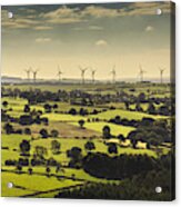 Wind Turbines Viewed From Helicopter Acrylic Print