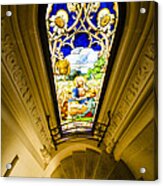 Winding Chapel Stairs And Stained Glass Acrylic Print