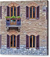 Windows Of A Tuscan Office Building Acrylic Print