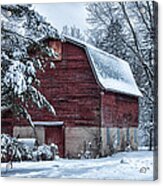 Winter Barn Acrylic Print