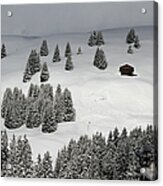 Winter Chalet Amidst The Trees On Snowy Acrylic Print